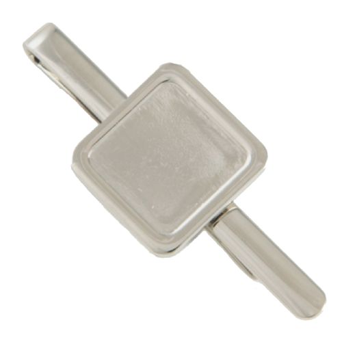 Tie Slide Blank 16mm Square Silver